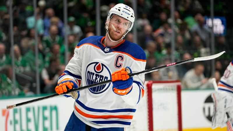 Edmonton Oilers star Connor McDavid during NHL on April 3, 2024, in Dallas. (Tony Gutierrez/Associated Press)