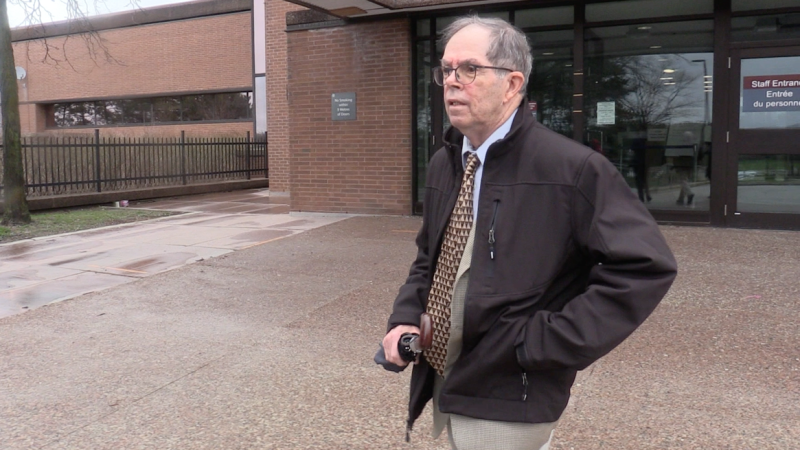 Lawrence Fritz outside the courthouse in Newmarket, Ont., on Fri., April 12, 2024. (CTV News/Mike Arsalides)