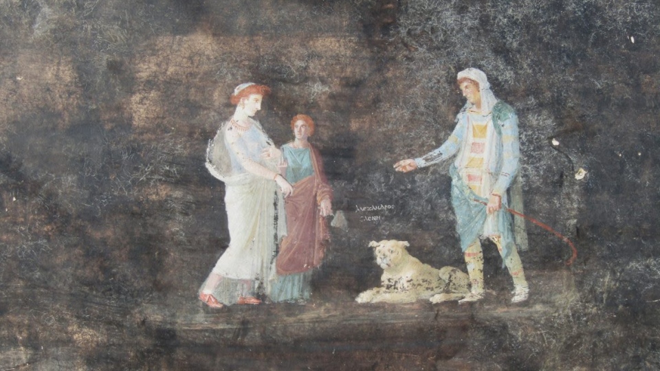 Mythological character fresco uncovered in Pompeii