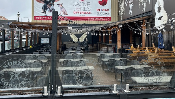 North Country’s patio on Dunlop street in Barrie Ont, on April., 12, 2024. (CTV News/ Mike Lang)