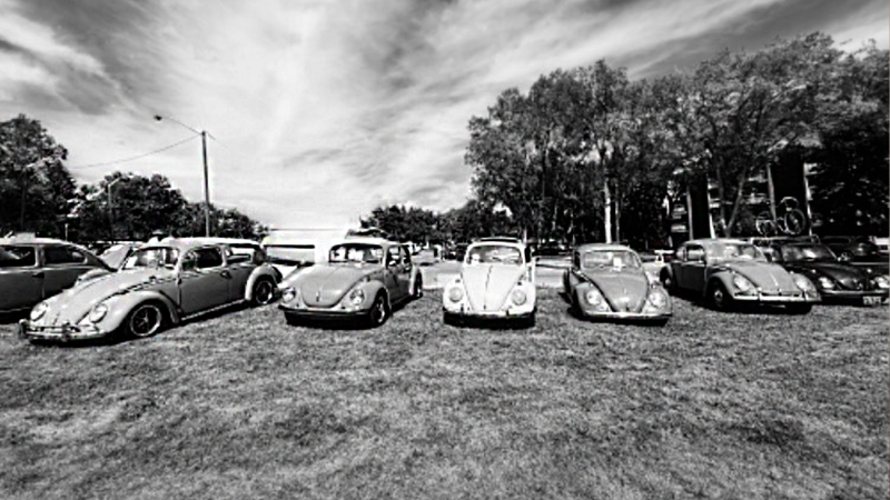 Vintage Volkswagen cars at a festival at Queen Mary Park in Edmonton in 2022. (Peggy Fulcher)