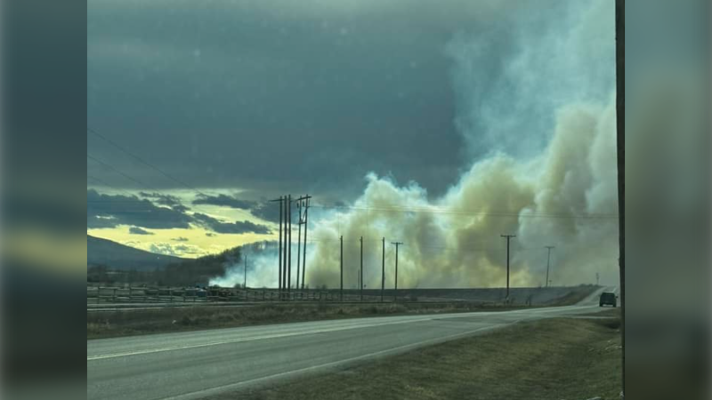 Picture of grassfire in Taylor on Friday April 12th courtesy of Facebook.