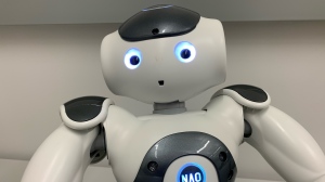 Nao, a robot from the University of Waterloo Social and Intelligent Robotics Research Lab, whose image was used as part of the study. (Krista Simpson/CTV Kitchener)