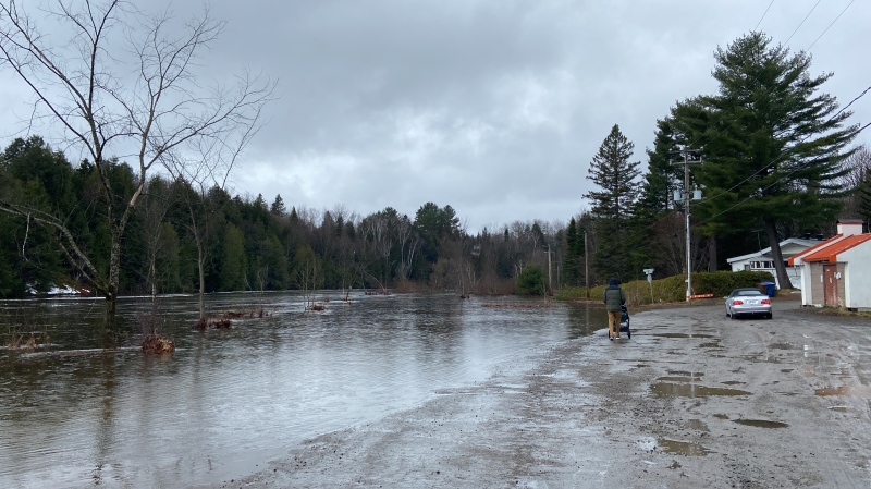 Flooding from the Rawdon River in Quebec. (Christine Long, CTV News)