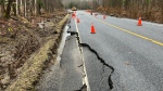 Dawson Road and Muskoka Road 25 are left damage on Saturday April 13, 2024 (Source: Muskoka Lakes Township/X). 