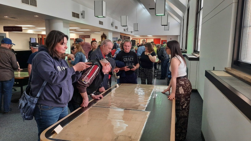 Archives of Manitoba had numerous maps on display for hundreds to see, with some dating as far back as 1709. (Dan Timmerman/CTV News)