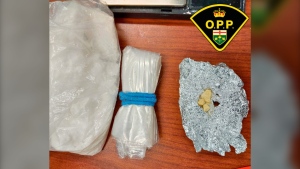 Ontario Provincial Police seized a quantity of suspected fentanyl and crystal methamphetamine from a 23-year-old Kapuskasing woman on April 5, 2024. (Supplied/Ontario Provincial Police)