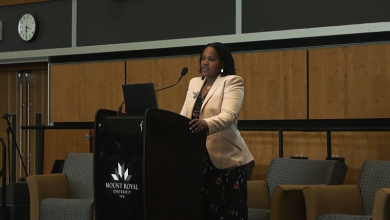 Clementine Msengi, the author of Spared: Escaping Genocide in Rwanda and Finding a Home in America, was the keynote speaker Saturday at a Calgary event marking the 30th anniversary of the Rwandan genocide held at Mount Royal University in Calgary.