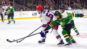 The Kitchener Rangers and London Knights in the second round of the 2024 OHL Western Conference semifinals. (Courtesy: Tiffany Luke)