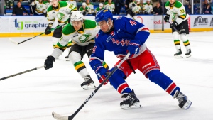 The Kitchener Rangers and London Knights in the second round of the 2024 OHL Western Conference semifinals. (Courtesy: Tiffany Luke)