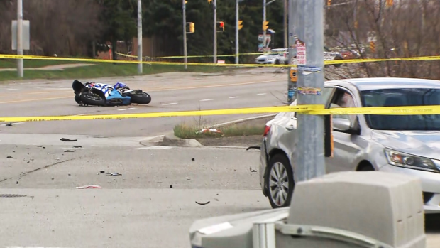 A motorcyclist is dead following a collision with the driver of a vehicle on April 14 in Brampton. 