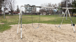A swing set at the east end of McNabb Park on Apr. 14, 2024 (Sam Houpt/CTV News)