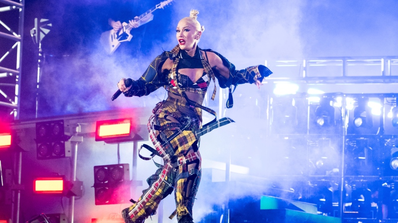 Gwen Stefani of No Doubt performs during the the first weekend of the Coachella Valley Music and Arts Festival at the Empire Polo Club on Saturday, April 13, 2024, in Indio, Calif. (Photo by Amy Harris/Invision/AP)