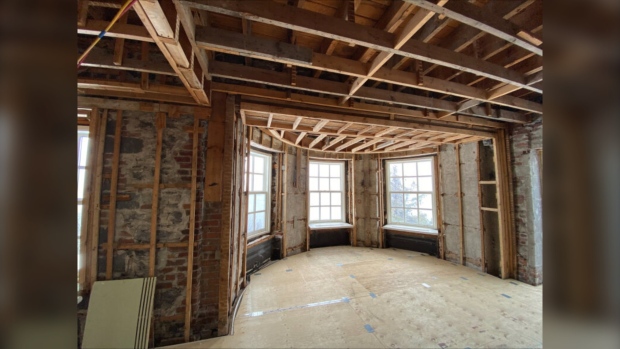 The National Capital Commission released photos of 24 Sussex Drive after abatement of designated substances and removal of obsolete mechanical, heating and electrical systems. (National Capital Commission/website)
