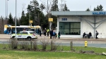 Emergency responders are pictured at the Lacewood transit terminal in Halifax on April 15, 2024. (Paul DeWitt/CTV Atlantic)