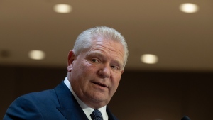 Ontario Premier Doug Ford speaks during a funding announcement, Friday, April 5, 2024 in Ottawa. THE CANADIAN PRESS/Adrian Wyld