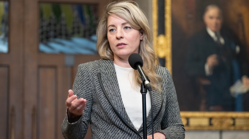 Foreign Affairs Minister Melanie Joly says she's urging Israel to de-escalate rising conflicts in the Middle East and not bomb Iran in retaliation for Sunday's thwarted airstrikes. (Adrian Wyld / The Canadian Press)