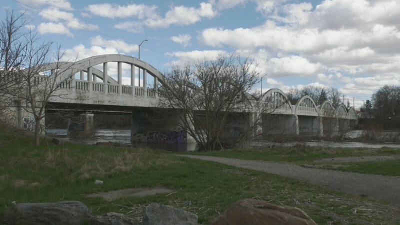 Freeport Bridge seen on April 15, 2024. (David Pettitt/CTV News)