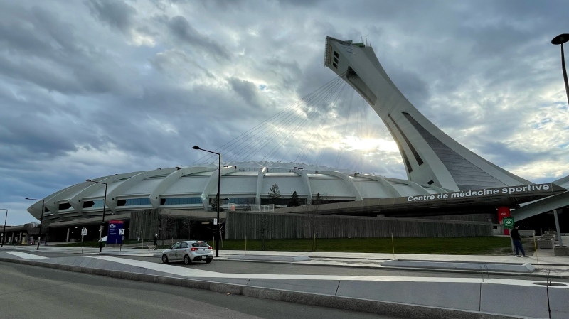 A view of Montreal's Olympic Stadium on Monday, April 15, 2024. (CTV News)