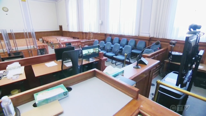 The Crown rested its case Thursday in the trial of Liam Stinson, who is charged with three counts of first-degree murder in connection with an arson in 2021 in Sudbury. (Photo from video)