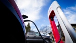 A Tesla charger is operates Monday, March 4, 2024, in Charlotte, N.C. (AP Photo/Chris Carlson)