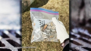 In Sudbury, a weekend cleanup blitz is happening along Sudbury’s Junction Creek -- and there’s one particular piece of litter that has volunteers lit up to pick up: cigarette butts. (Photo from video)