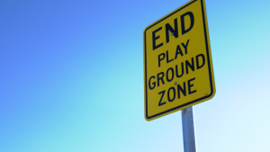 An "End Playground Zone" sign is seen in this undated file image. (CTV News) 