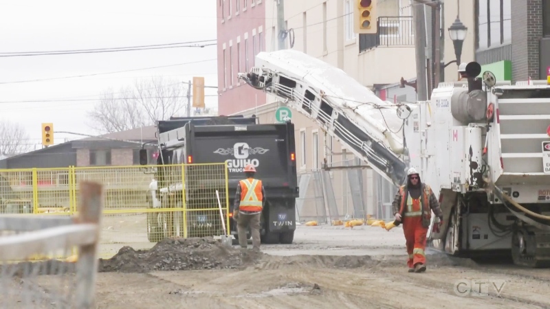 Construction season is underway in Timmins and the city’s main road is continuing to get special attention. (Photo from video)
