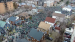 A picture from a police CCTV camera shows the crowd of St. Patrick's Day partiers on Marshall Street at Regina Street at peak at 3:15 p.m. on Saturday March 16, 2024. (Presentation to Waterloo Regional Police Services Board)