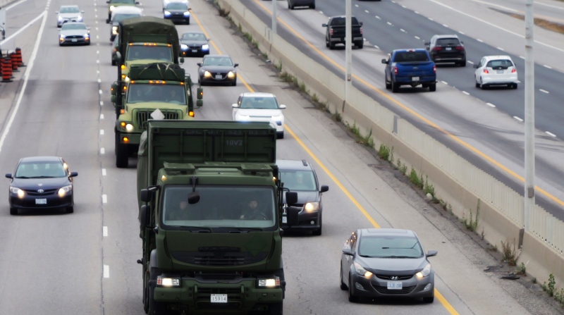 Roads and highways between Ottawa and North Bay are expected to be busier than usual this weekend, as Canadian army personnel will be conducting convoy and supply operations training. (CAF/ handout)