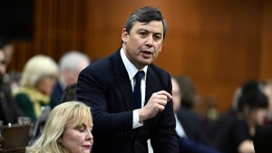 Conservative MP Michael Chong rises during Question Period in the House of Commons on Parliament Hill in Ottawa on Thursday, Feb. 29, 2024. A House of Commons committee has declined to vote on a Conservative request to delve into the activities of two scientists who were fired from a high-security lab over their dealings with China.THE CANADIAN PRESS/Justin Tang