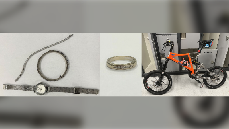 A bicycle, a gold ring and a silver watch are some of the recently recovered items Coquitlam RCMP are hoping to reunite with their rightful owners. (Coquitlam RCMP)