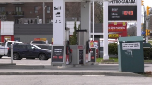 Gas was selling for $1.64 a litre at Ottawa gas stations on Wednesday. Canadians for Affordable Energy President Dan McTeague says prices are expected to increase 14 cents a litre on Thursday. (Katelyn Wilson/CTV News Ottawa) 