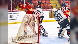 The Calgary Canucks scored three third-period goals to erase a 4-2 deficit and defeat Whitecourt 5-4 Tuesday night to move to within 1 win of the AJHL championship. (Photo: X@calgary_canucks/@Dave_Watling)