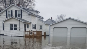 A flooded residence on Riverside Drive in Fredericton. (Courtesy: Wyatt Dutcher)
