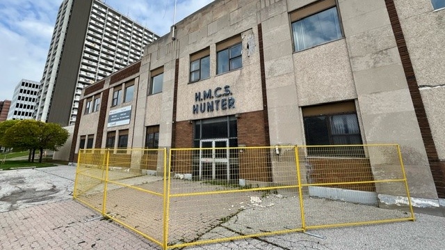 The former HMCS Hunter property at 960 Ouellette Ave., seen on April 17, 2024. (Chris Campbell/CTV News Windsor) 