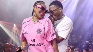Ashanti and Nelly perform at E11EVEN Miami during the 10th Anniversary of E11EVEN celebration on February 2 in Miami, Florida. The reunited couple have gone public with both a pregnancy and their engagement. (Alexander Tamargo / Getty Images via CNN) 
