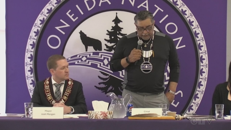 Councils from the City of London and Oneida Nation of the Thames meet on April 17, 2024. (Daryl Newcombe/CTV News London)