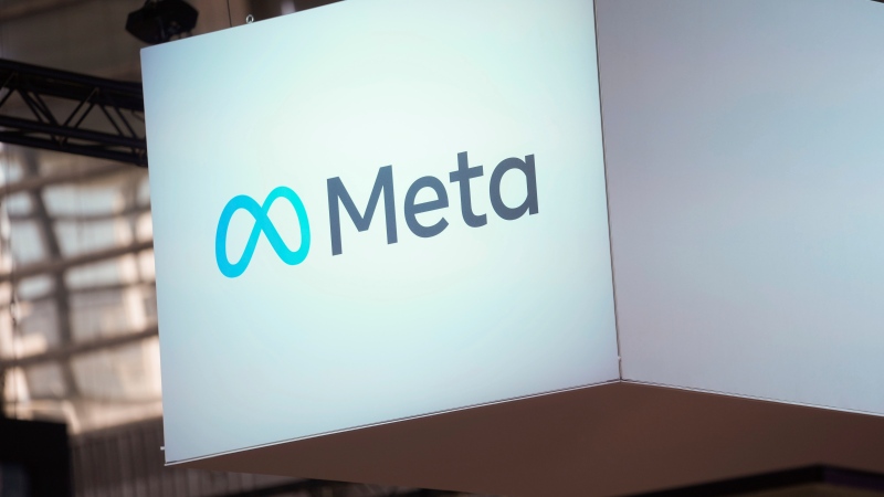  The META logo is seen at the Vivatech show in Paris in Paris, France on June 14, 2023. (Thibault Camus / AP Photo / File)