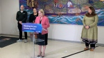 Deputy Premier and Health Minister Sylvia Jones speaks at the Southwest Ontario Aboriginal Health Access Centre in Muncey on Thursday, April 18, 2024. (Bryan Bicknell / CTV News London).