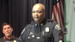 Detroit Police Chief James White hosts a media conference on April 18, 2024, where he and other law enforcement officers detail public safety plans, a week in advance of the city hosting the NFL Draft. (Rich Garton/CTV News Windsor),