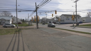 The intersection of Pictou Road and Vimy Road is pictured in Bible Hill, N.S., on April 19, 2024. (CTV Atlantic)