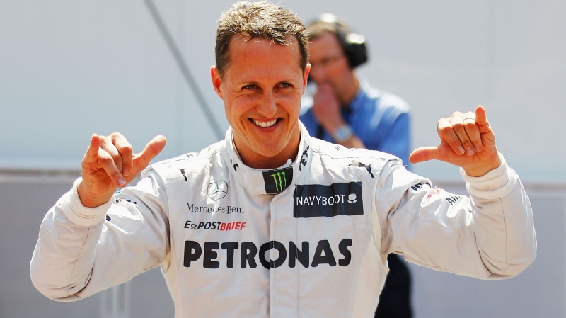 Michael Schumacher won seven Formula One Driver's World Championships, and some of his luxury personalised watches uniquely celebrate these victories. (Paul Gilham / Getty Images via CNN Newsource)