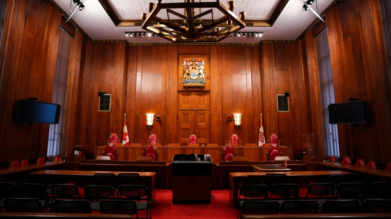 The Supreme Court of Canada says excluding front-line supervisors at a Montreal casino from organizing under the Quebec labour-relations regime does not infringe their constitutional rights. The main courtroom at the Supreme Court of Canada is pictured in Ottawa on Monday, Nov. 28, 2022. THE CANADIAN PRESS/Sean Kilpatrick
