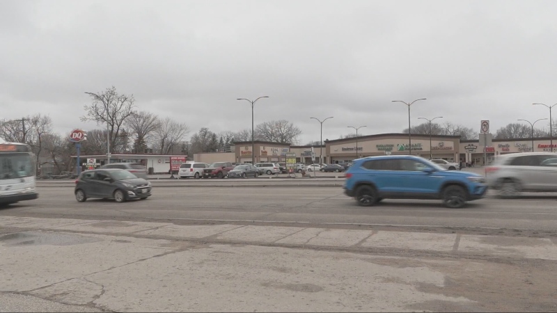 Winnipeg police are investigating a crash involving a vehicle and pedestrian that took place in the 1000 block of Henderson Highway on April 18, 2024. (Glenn Pismenny/CTV News Winnipeg)