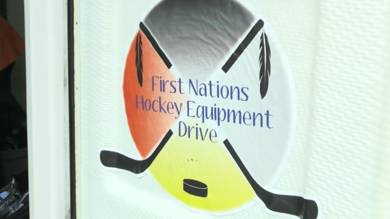 The First Nations Hockey Equipment Drive in Barrie Ont.