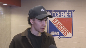 Matthew Sop speaks to CTV News one day after the Kitchener Rangers 2023/2024 season came to an end. (Tyler Kelaher/CTV News)