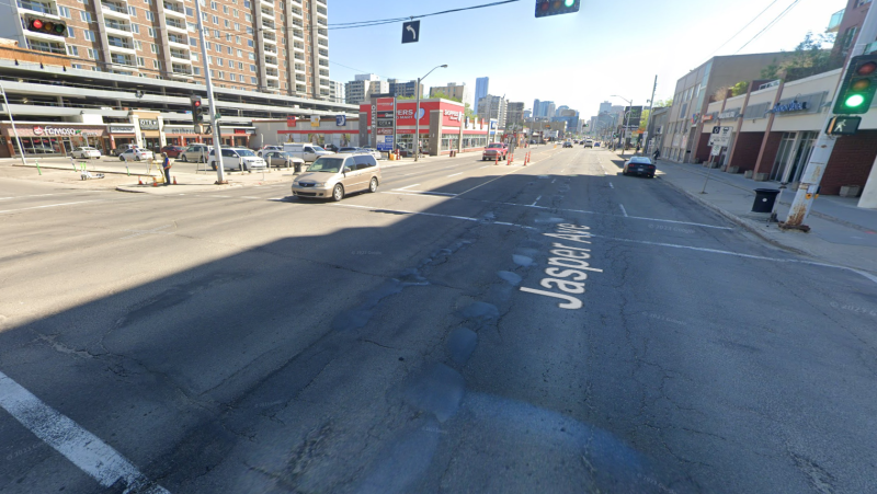 The intersection of Jasper Avenue and 118 Street in Edmonton, Alberta. (Source: Google Street View)