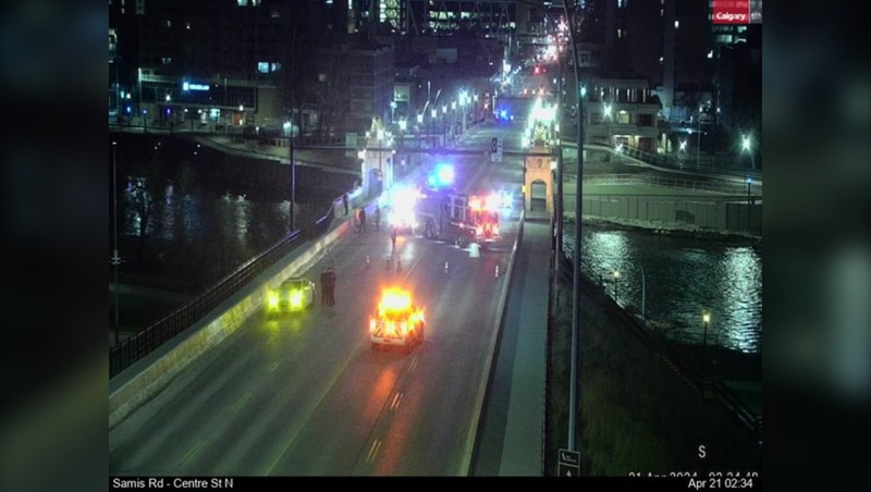 Part of Centre Street was closed overnight as police investigated after a pedestrian was struck by a vehicle. The bridge reopened shortly before 8 a.m. Sunday morning. (Photo: X@yyctransportation)