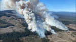 The B.C. Wildfire Service shared this image of an out-of-control blaze on April 20, 2024. 